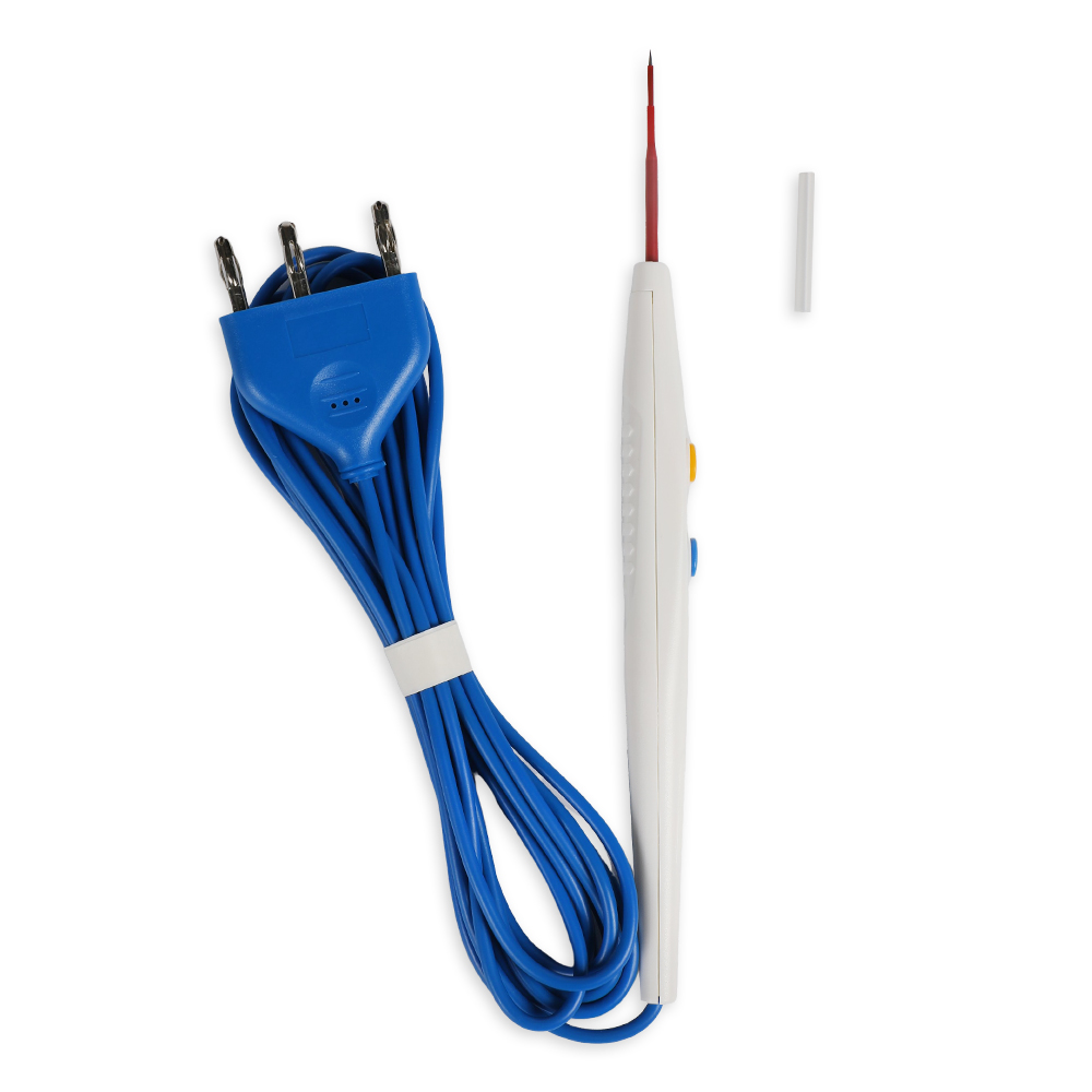 70mm Sharp Blade Tungsten Metal Hand Switch Type Disposable Surgical Electrode Pencil