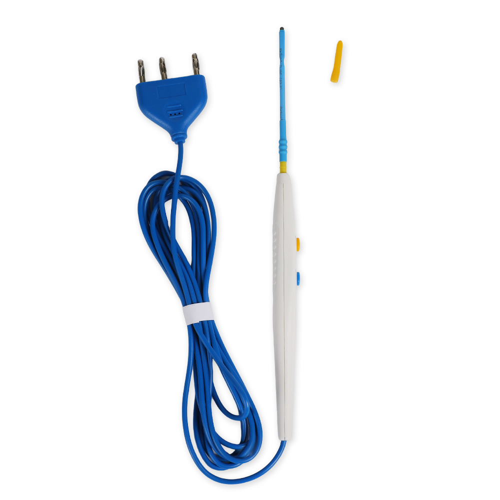 110mm Flat Blade Stainless Steel Hand Switch Type Disposable Surgical Electrode Pencil