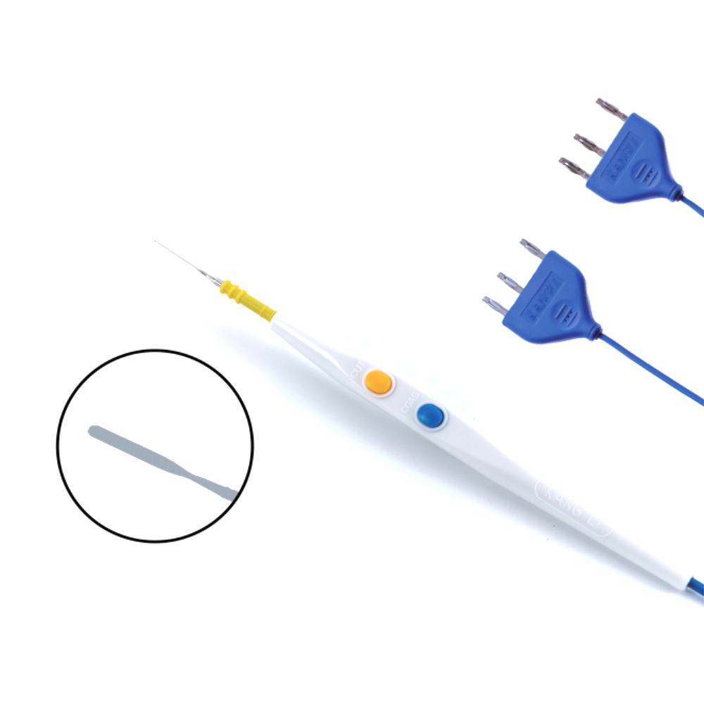 70mm Flat Blade Non-stick Coating Stainless Steel Hand Switch Type Disposable Surgical Electrode Pencil