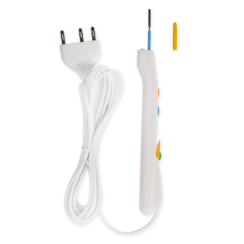 180mm Flat Blade Stretchable Stainless Steel Hand Switch Type Disposable Surgical Electrode Pencil with LED Lighting