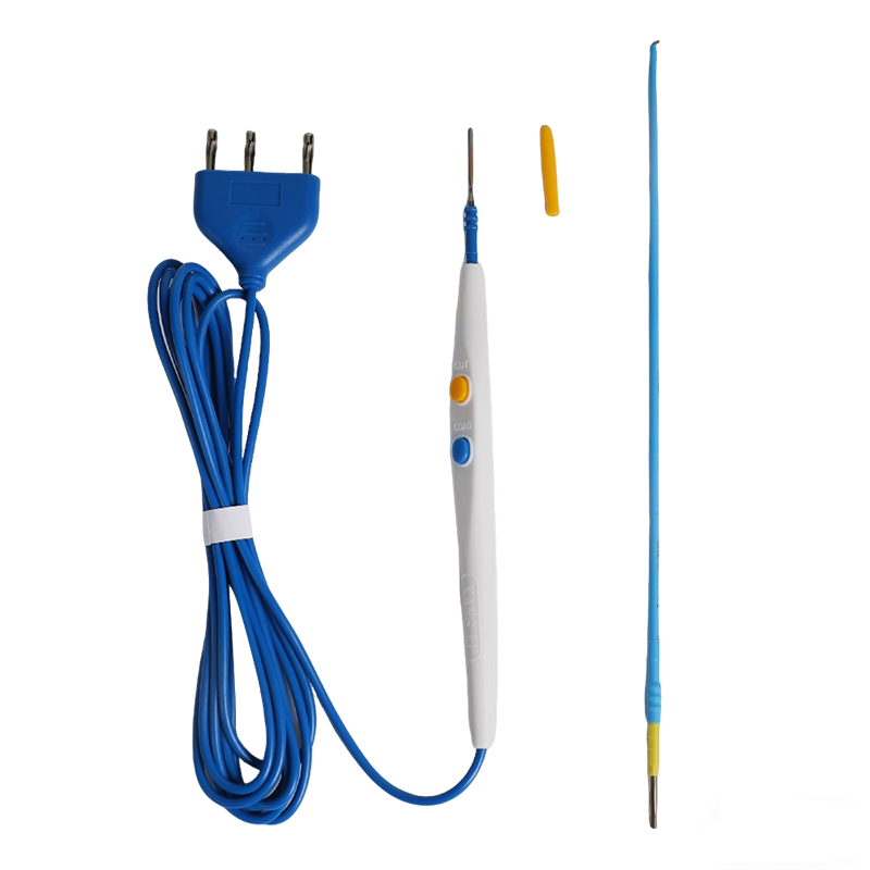 250mm Hook Blade Non-stick Coating Stainless Steel Hand Switch Type Disposable Surgical Electrode Pencil